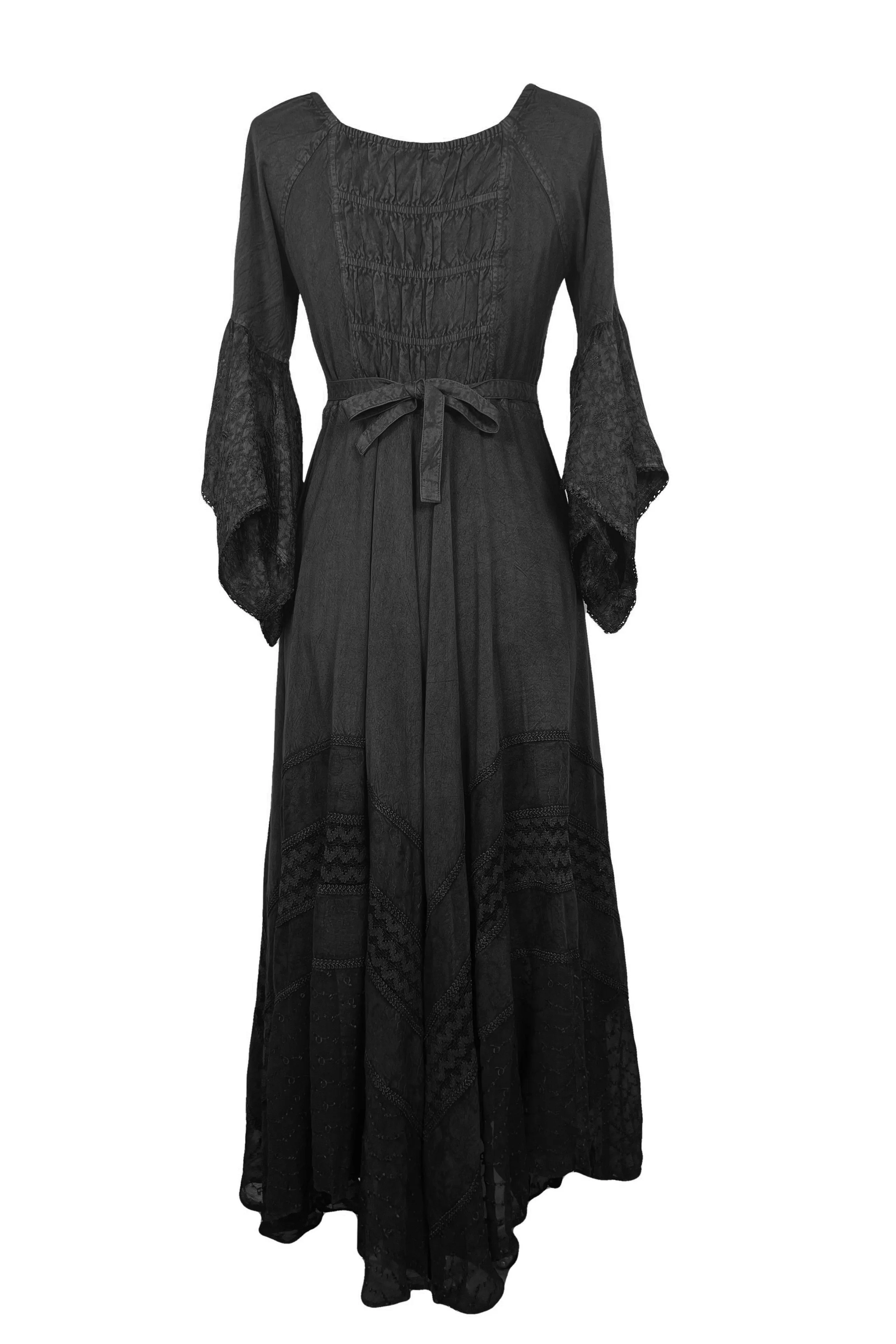 405 DR Rich Medieval Embroidered Handkerchief Flared Corset Dress Gown