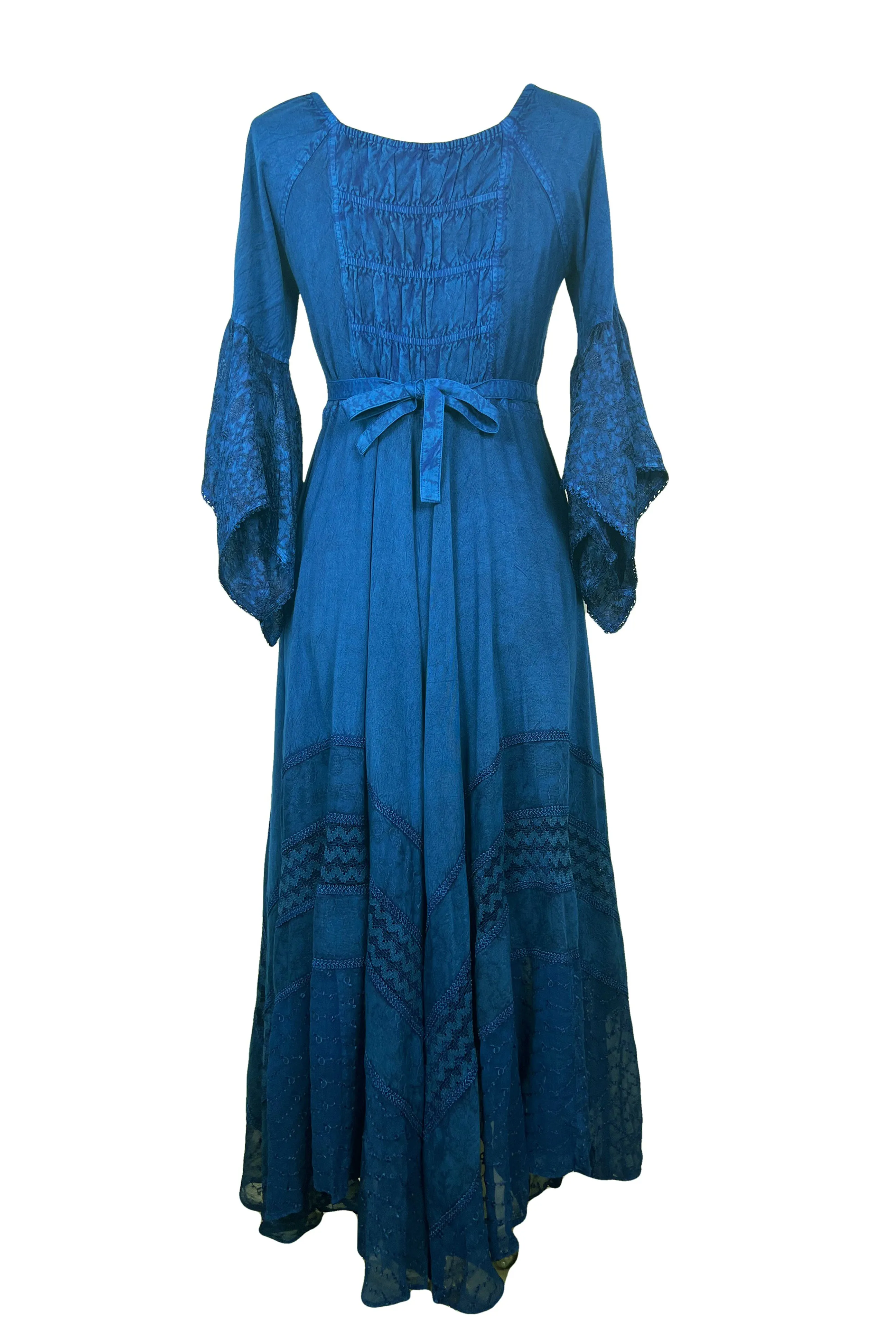 405 DR Rich Medieval Embroidered Handkerchief Flared Corset Dress Gown