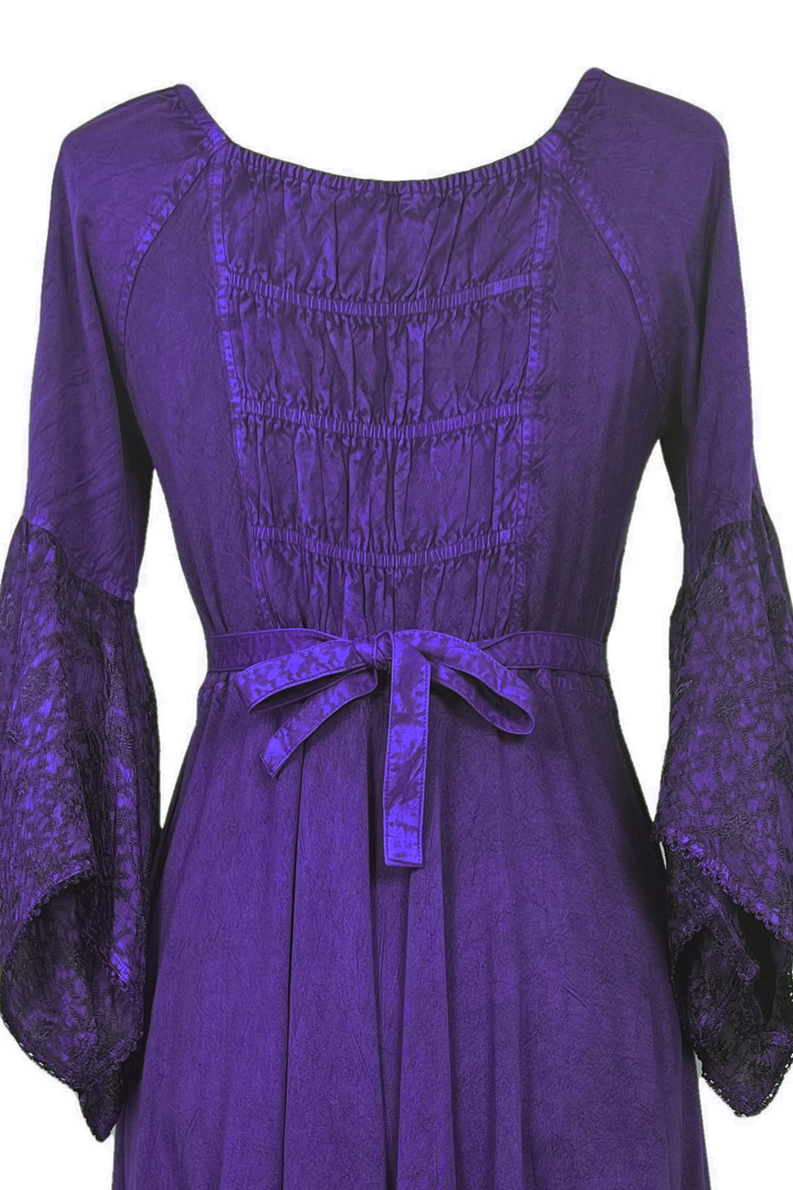 405 DR Rich Medieval Embroidered Handkerchief Flared Corset Dress Gown