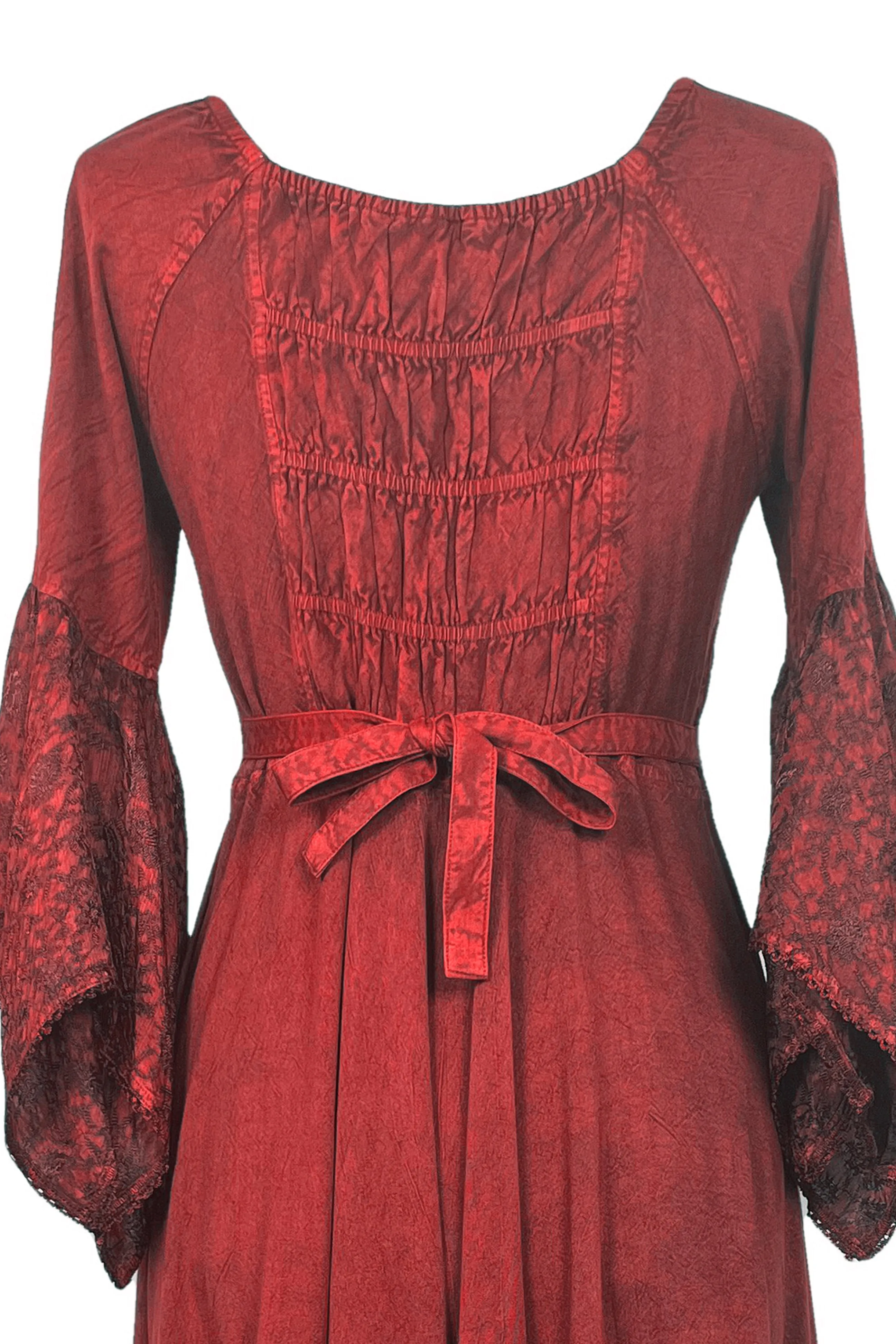 405 DR Rich Medieval Embroidered Handkerchief Flared Corset Dress Gown