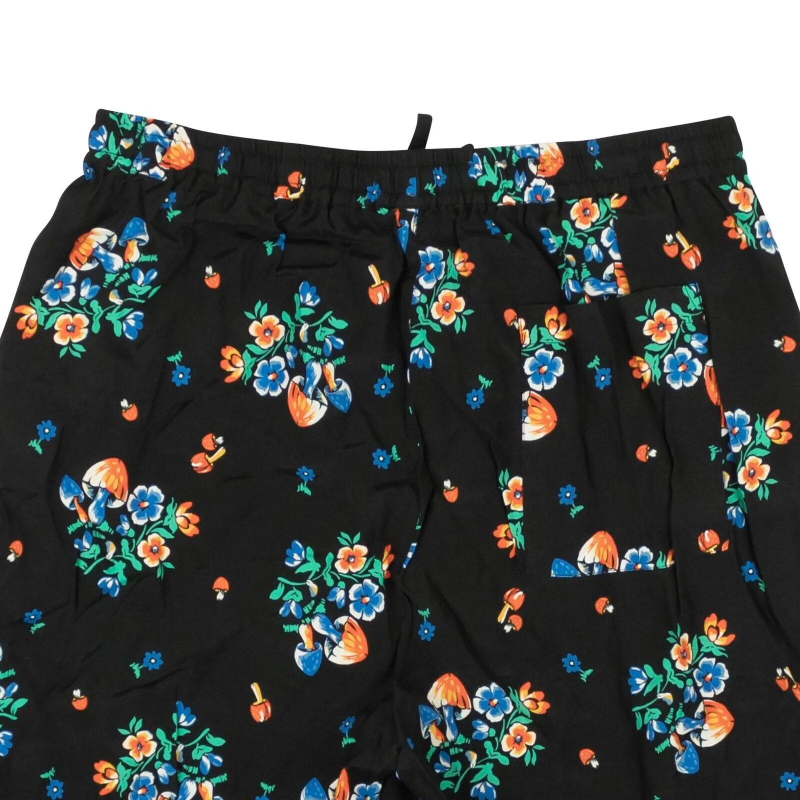 Black Rayon Multicolored Design Shorts