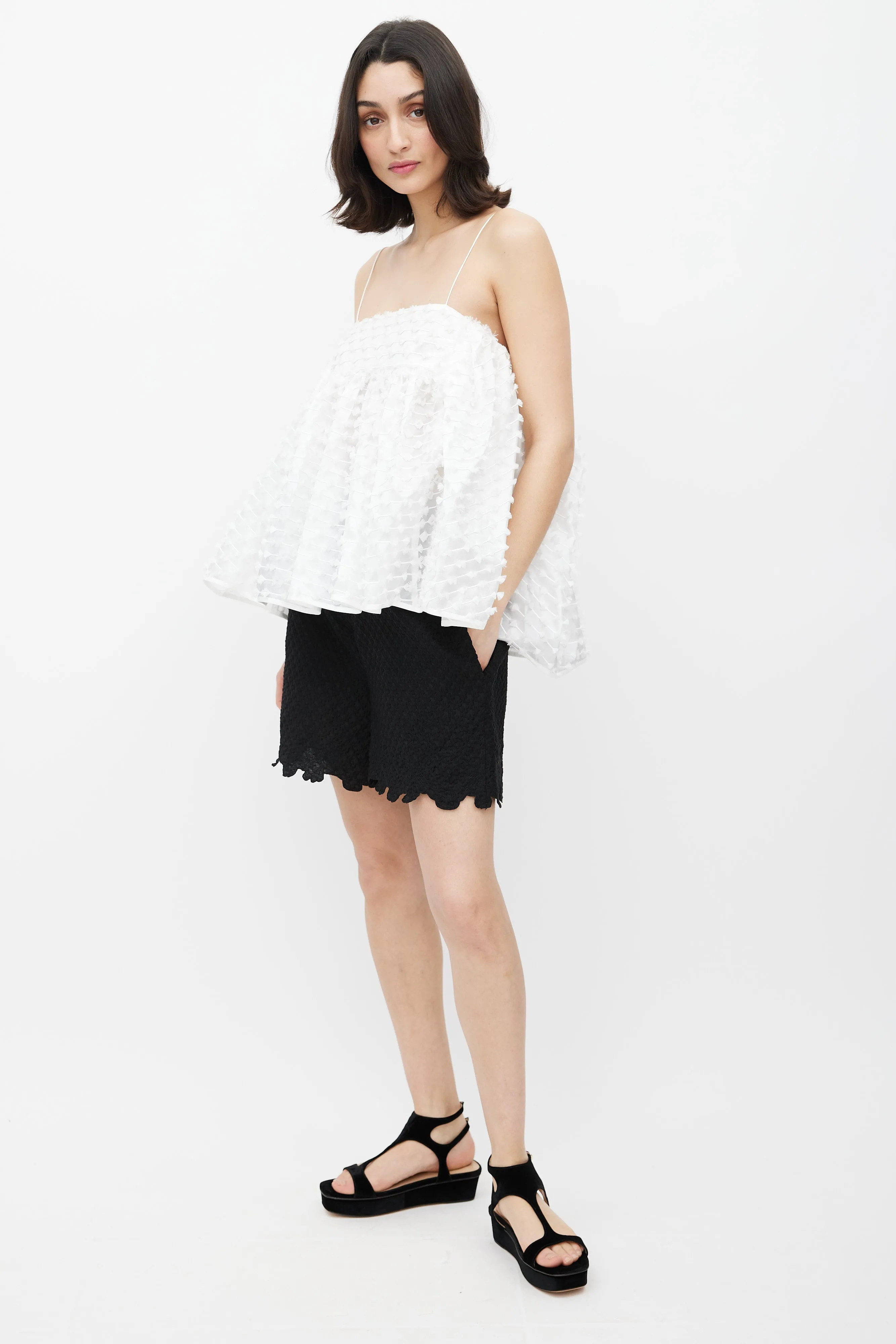 Black Scallloped Kim Shorts
