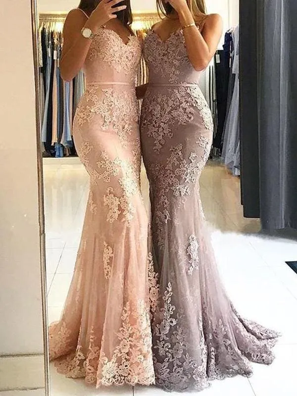 Bridelily Red Lace Appliques Prom Dress | 2020 Mermaid Formal Dress