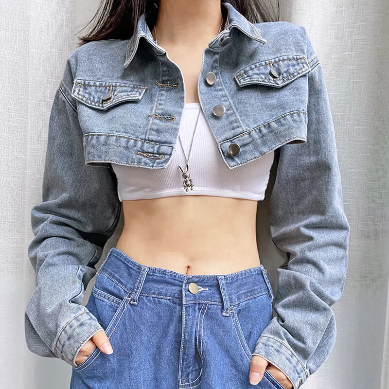 Chest Short Y2K Denim Jacket