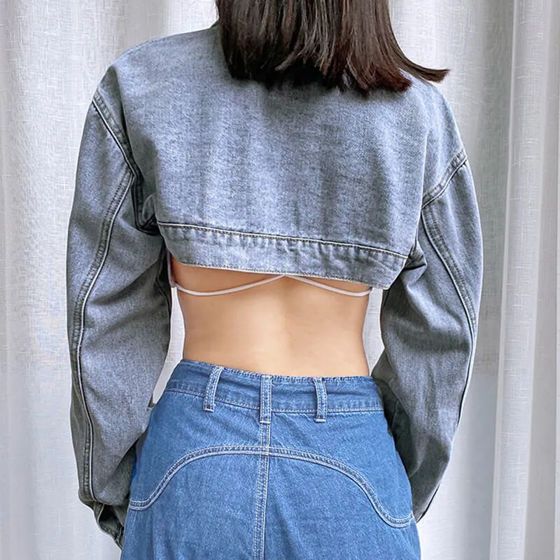 Chest Short Y2K Denim Jacket
