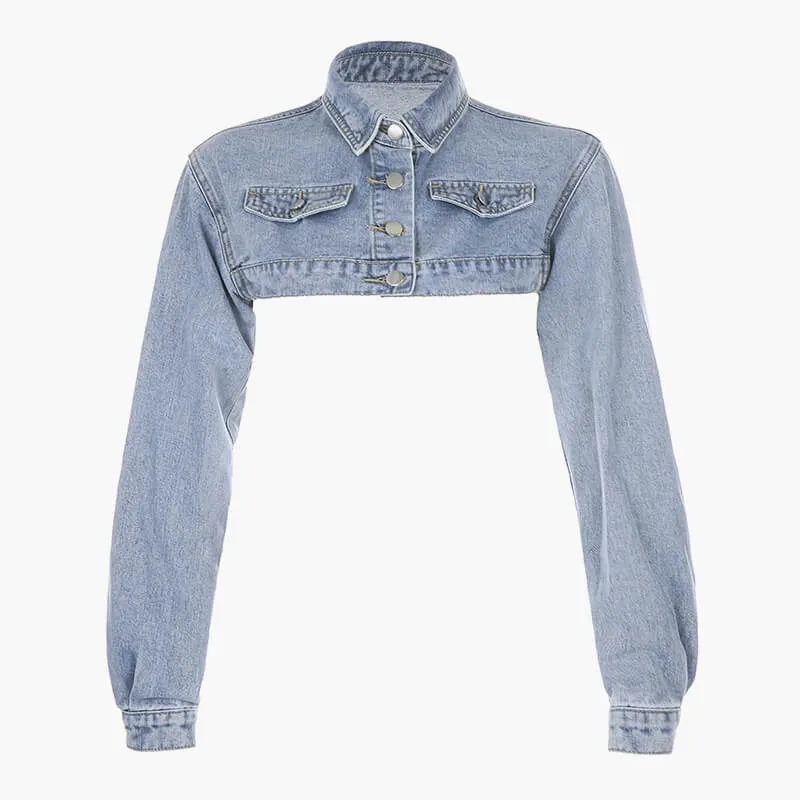 Chest Short Y2K Denim Jacket