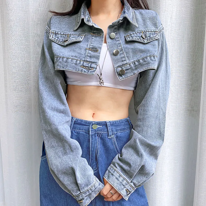 Chest Short Y2K Denim Jacket