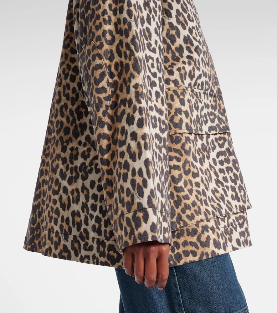 Ganni Leopard-print canvas jacket