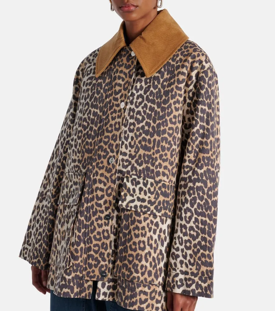 Ganni Leopard-print canvas jacket