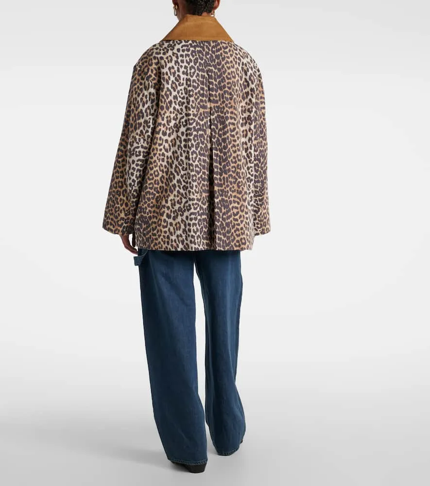 Ganni Leopard-print canvas jacket