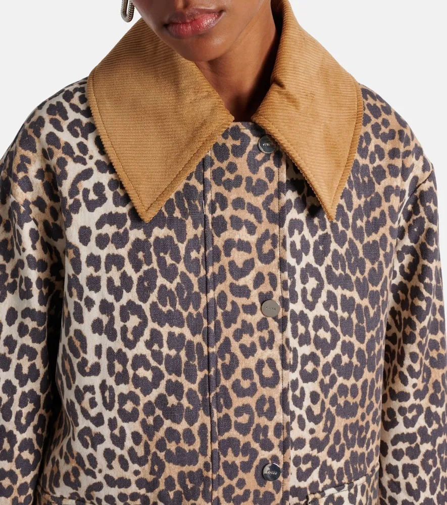 Ganni Leopard-print canvas jacket
