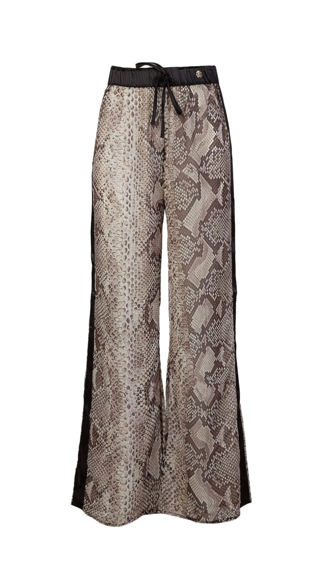 Roberto Cavalli  Phyton Printed Chiffon Palazzo Pants-
