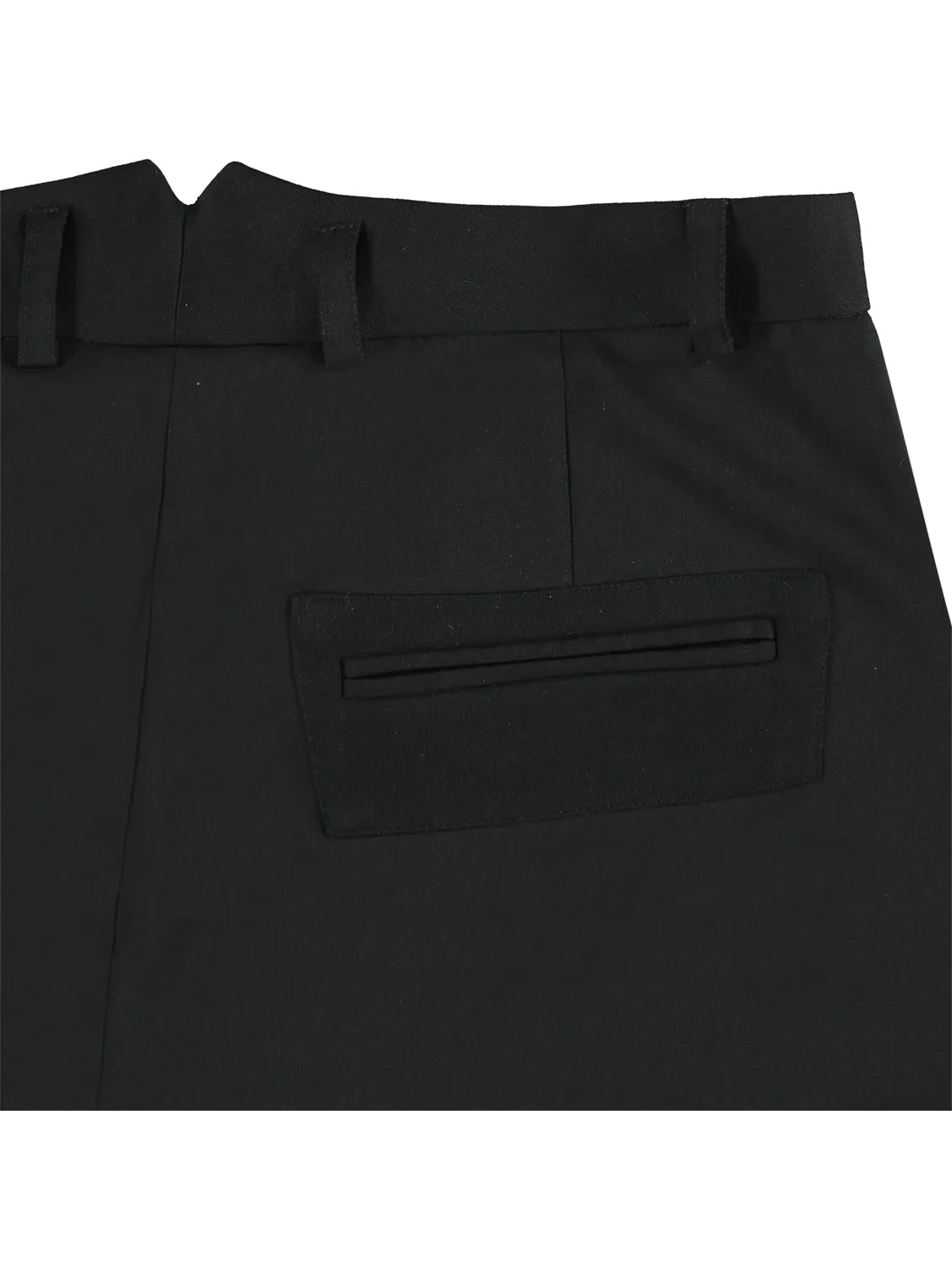 Wool Layered Trousers with Jersey Hem - Black
