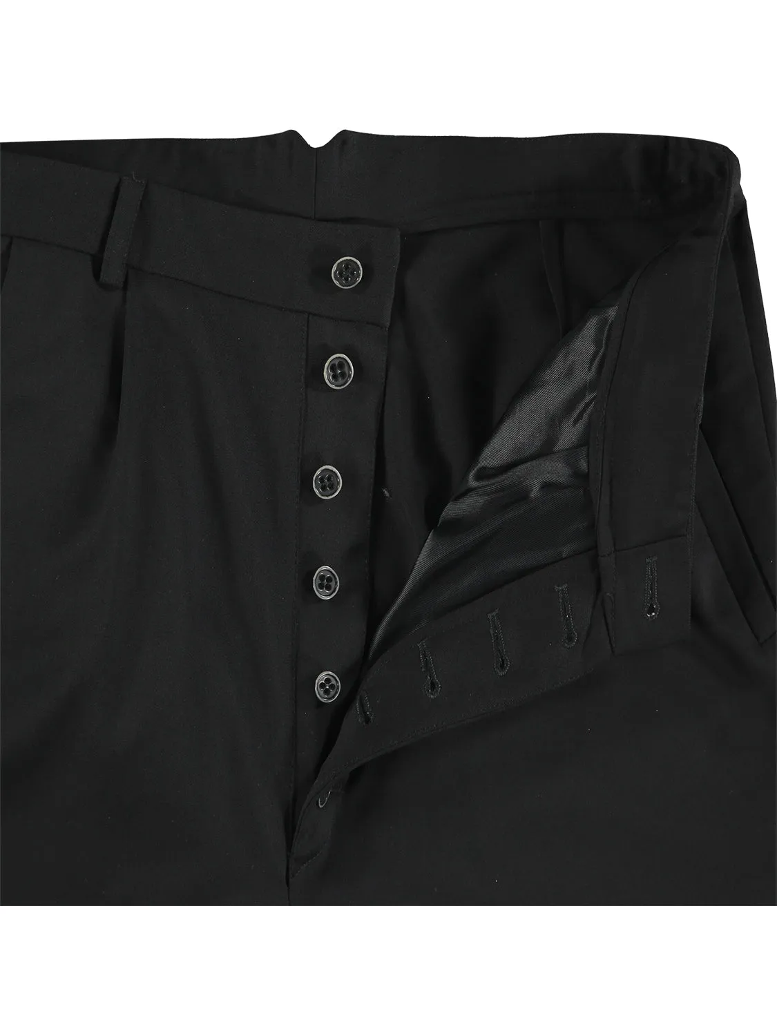 Wool Layered Trousers with Jersey Hem - Black